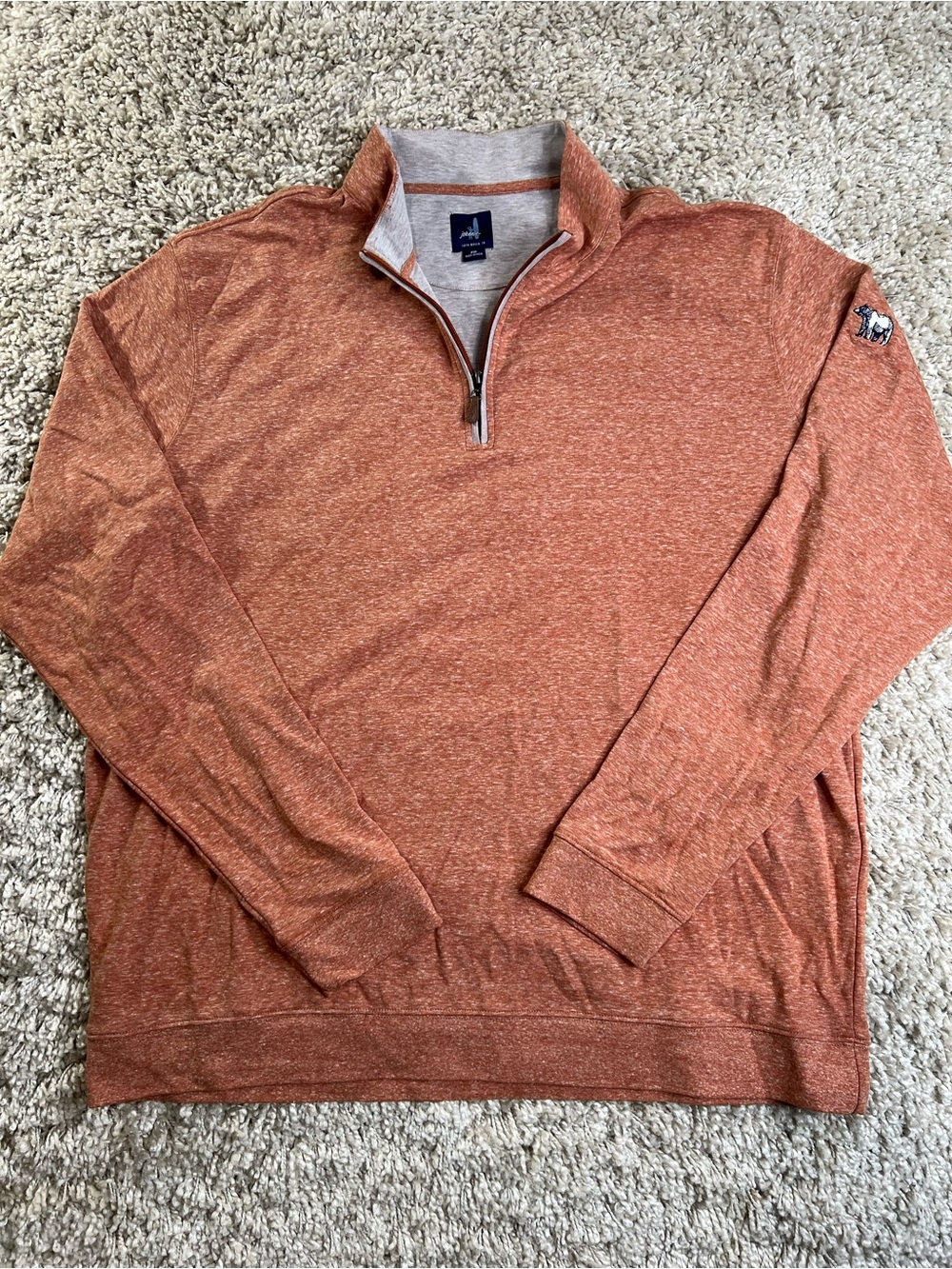 johnnie-O Heathered Rust Quarter-Zip Pullover